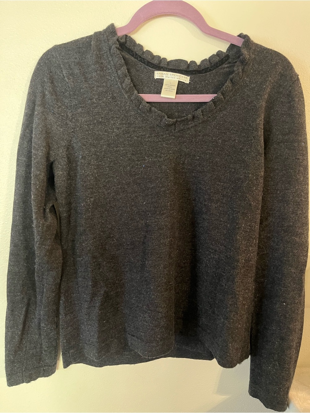 Italian Merino Wool Sweater, Sarah Spencer - quiet luxury, business casual, knit